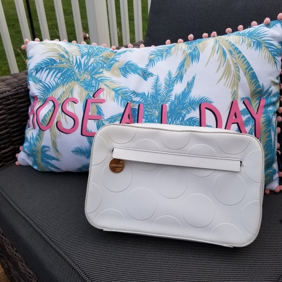 Estee Lauder Handbags - Like new! White polka dot Estee Lauder bag